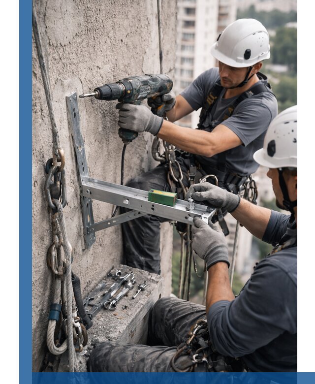 Установка кронштейнов кондиционера и крепежа в Мытищах