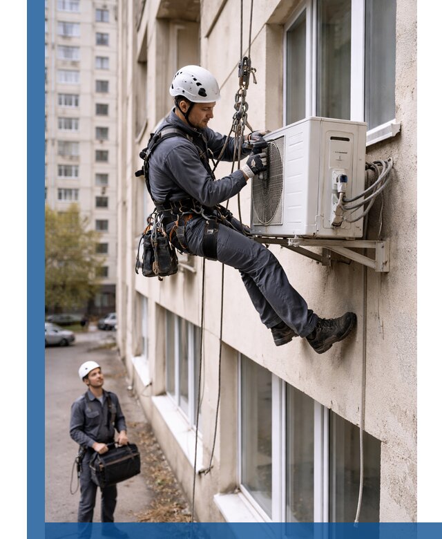 Демонтаж внешнего блока кондиционера в Мытищах профессионально