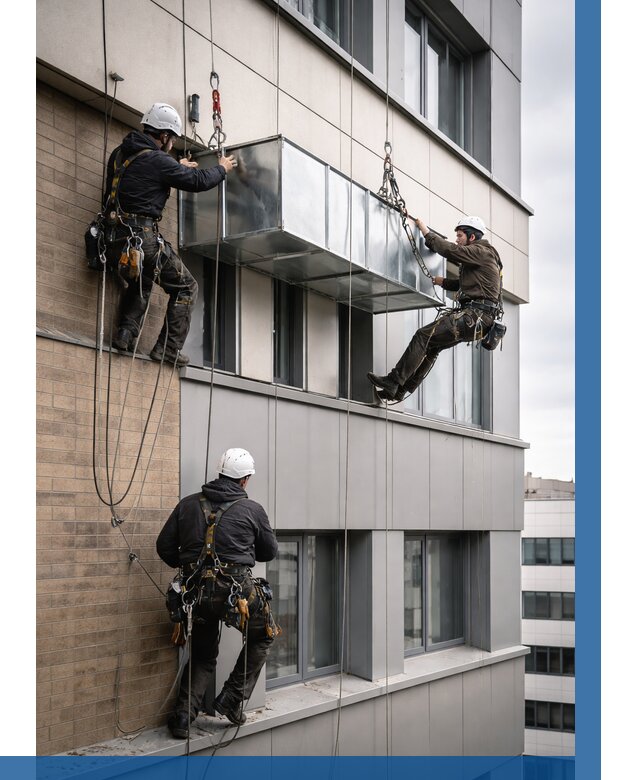 Монтаж воздуховодов на фасаде в Мытищах от 1523 р. | ВЫСОТНИК-Мтщ