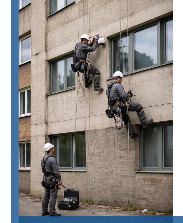 Монтаж фасадных камер видеонаблюдения в Мытищах под ключ