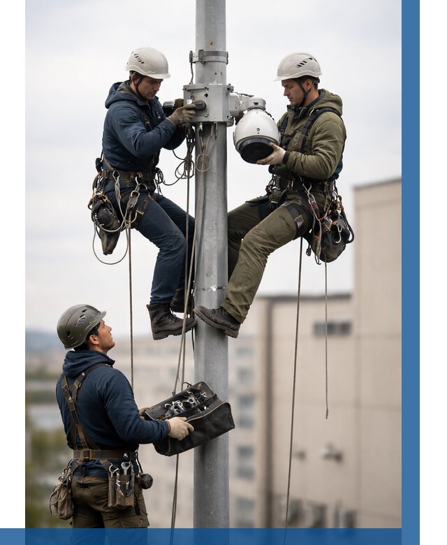 Установка видеокамер на мачте в Мытищах от 8632 р. | ВЫСОТНИК-Мтщ