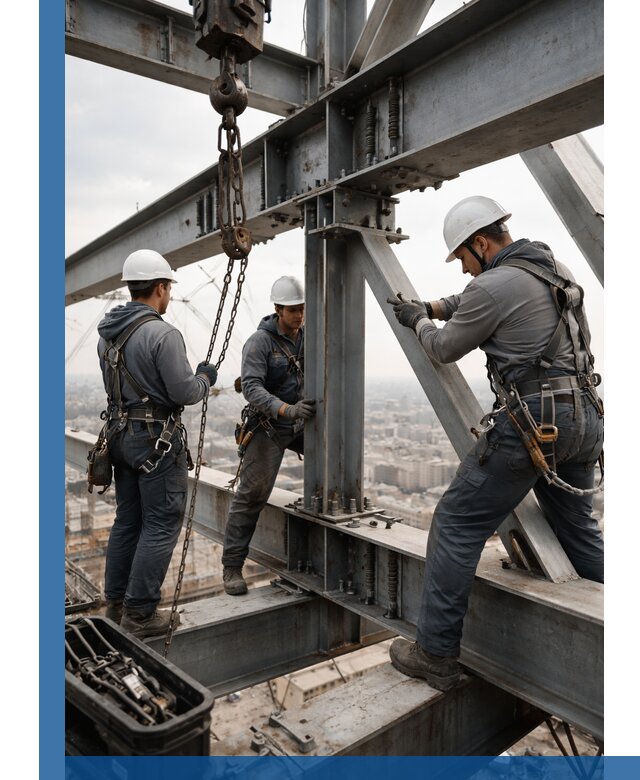 Профессиональный монтаж металлоконструкций на высоте в Мытищах