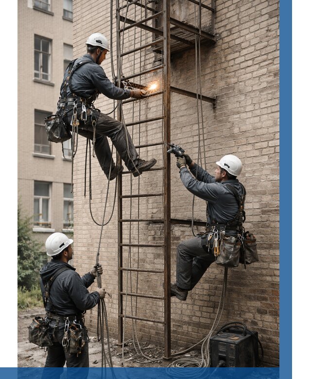 Ремонт пожарной лестницы в Мытищах от 7616 р. | ВЫСОТНИК-Мтщ