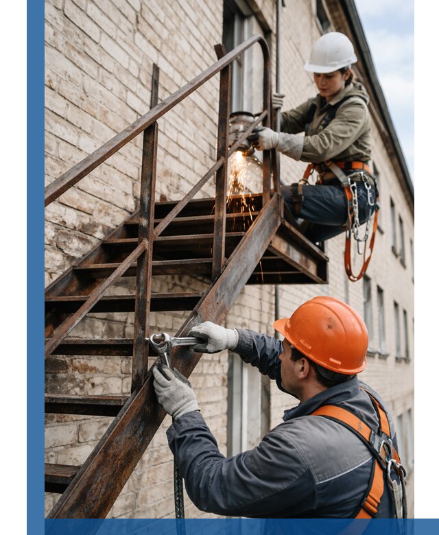 Ремонт и восстановление пожарных лестниц с выездом в Мытищах