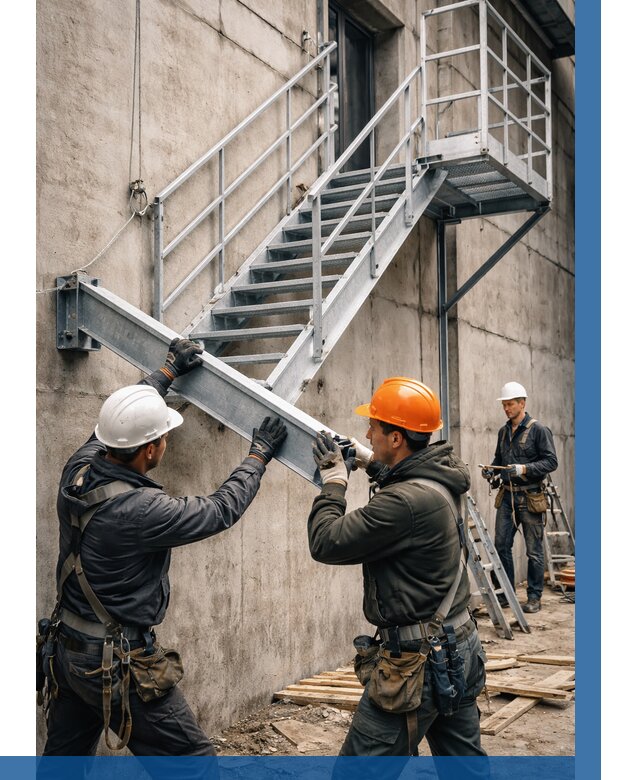 Монтаж металлических лестниц в Мытищах от 15233 р. | ВЫСОТНИК-Мтщ