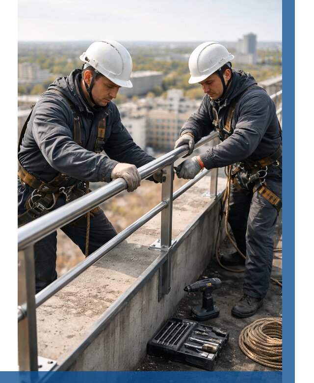 Монтаж перил на высоте в Мытищах от 2539 р. | ВЫСОТНИК-Мтщ