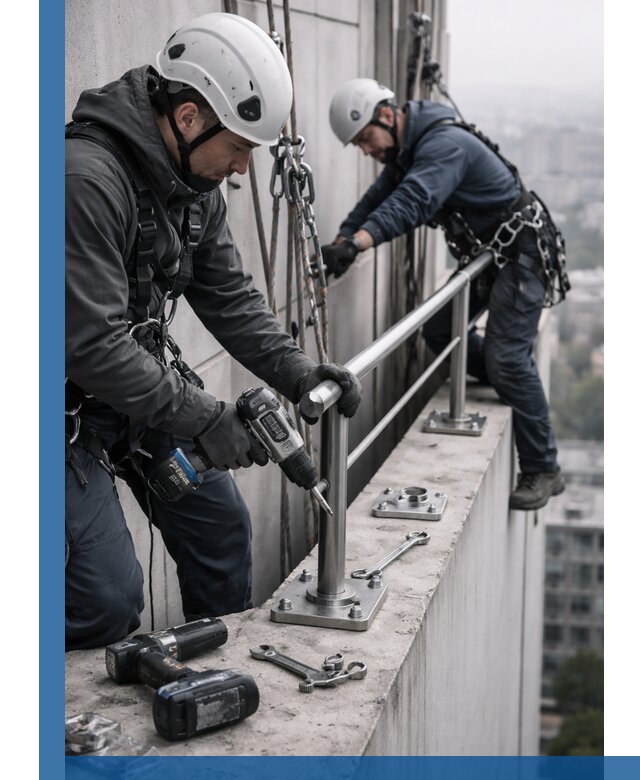 Монтаж перил на высоте в Мытищах для жилых и промобъектов