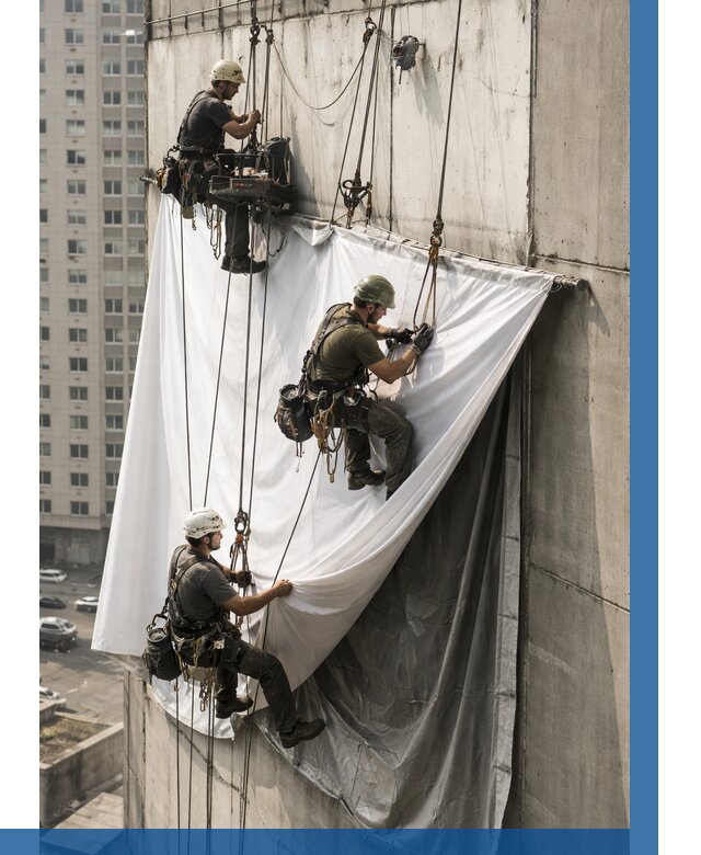 Замена баннерного полотна в Мытищах от 6601 р. | ВЫСОТНИК-Мтщ—заказать