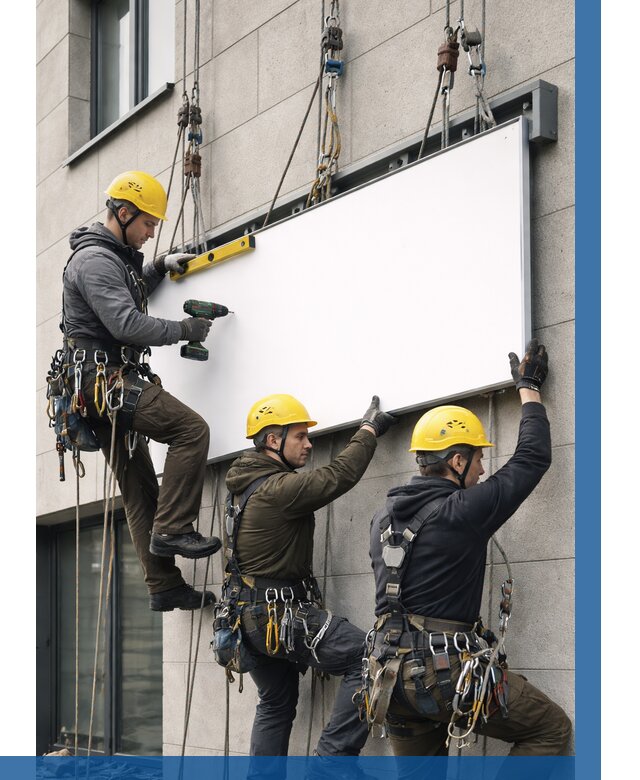 Монтаж рекламной вывески в Мытищах от 8124 р. | ВЫСОТНИК-Мтщ