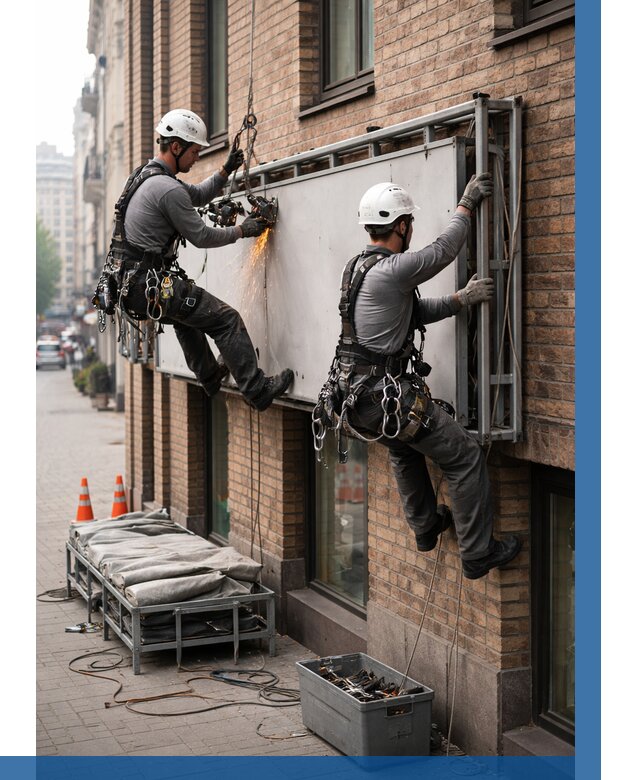 Демонтаж рекламной вывески в Мытищах от 6601 р. | ВЫСОТНИК-Мтщ