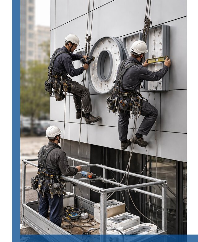 Профессиональный монтаж световых букв в Мытищах под ключ