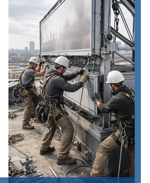 Монтаж крышной рекламной конструкции в Мытищах от 60930 р.|ВЫСОТНИК-Мтщ