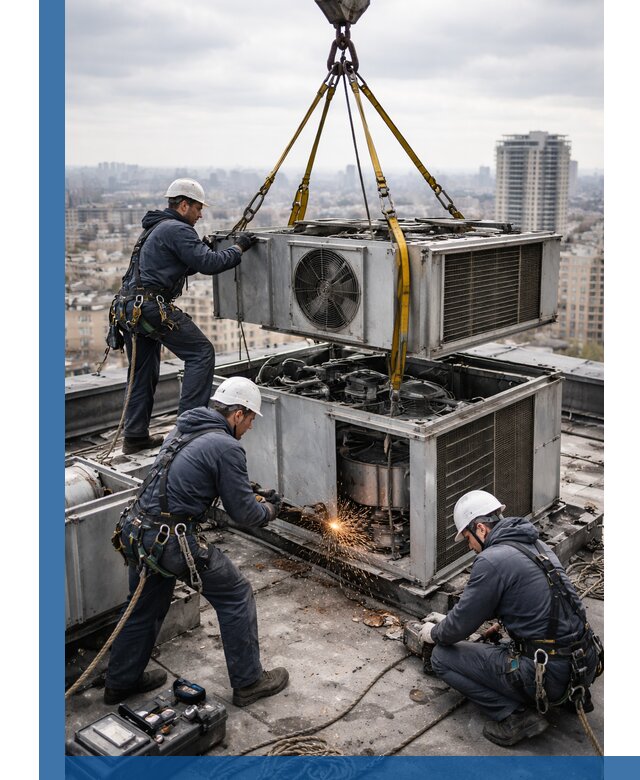 Демонтаж крышной установки в Мытищах любой сложности