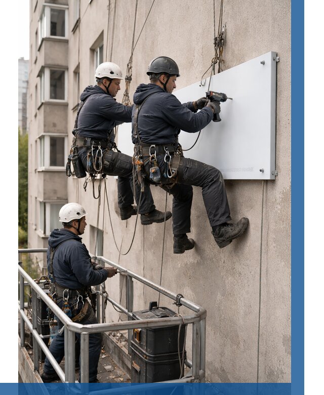 Монтаж табличек и указателей в Мытищах от 3554 р. | ВЫСОТНИК-Мтщ