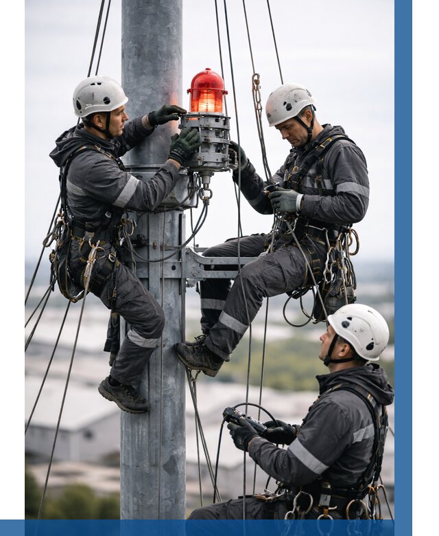 Монтаж заградительных огней в Мытищах от 8632 р. | ВЫСОТНИК-Мтщ