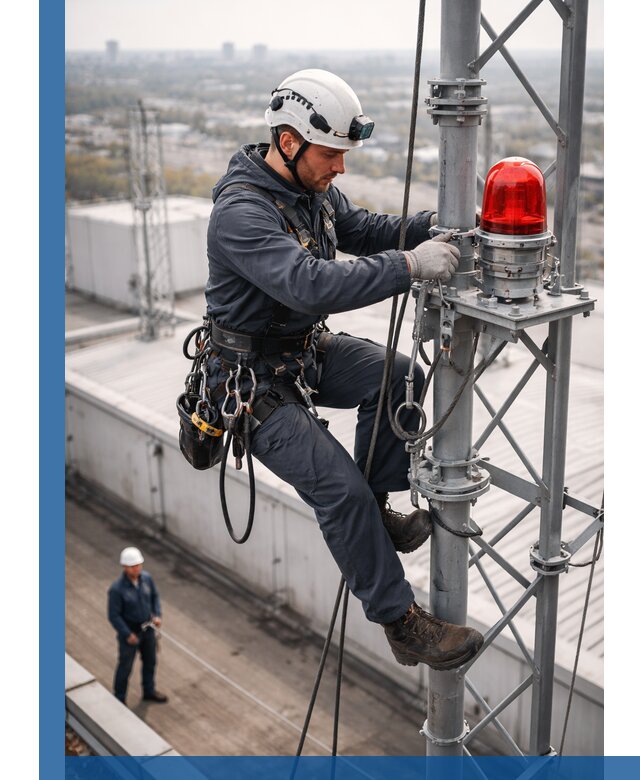 Монтаж заградительных огней и обслуживание объектов в Мытищах