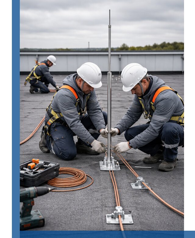 Монтаж молниезащиты на кровле в Мытищах под ключ с гарантией