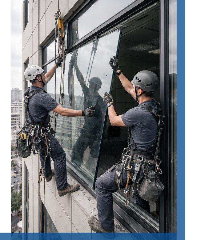 Замена стеклопакетов на высоте в Мытищах от 5585 р. | ВЫСОТНИК-Мтщ