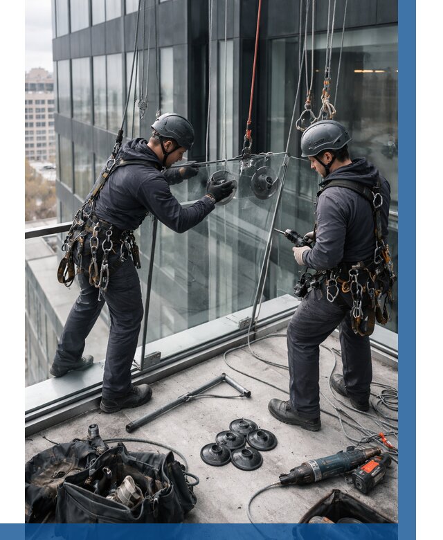 Монтаж стеклянных ограждений в Мытищах от 2539 р. | ВЫСОТНИК-Мтщ