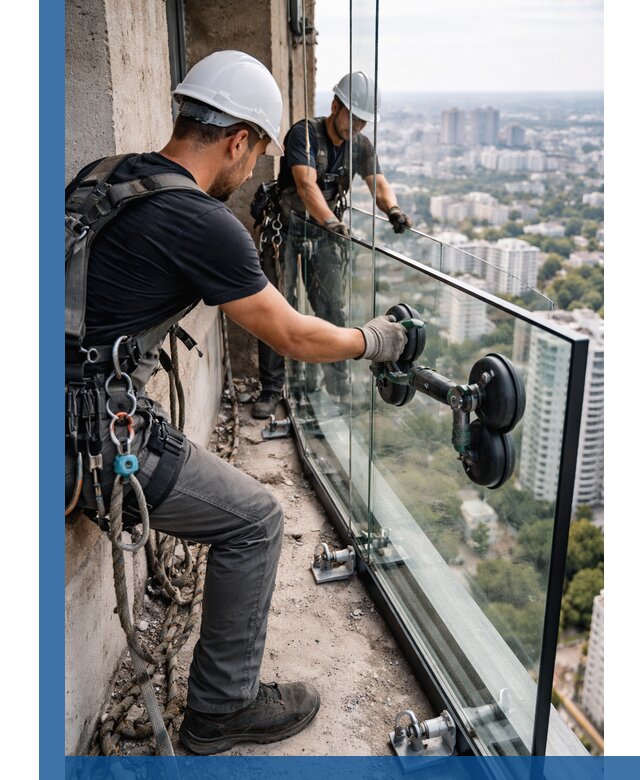 Монтаж стеклянных ограждений под ключ с гарантией в Мытищах