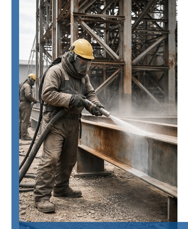 Пескоструйная очистка металлоконструкций в Мытищах промышленная