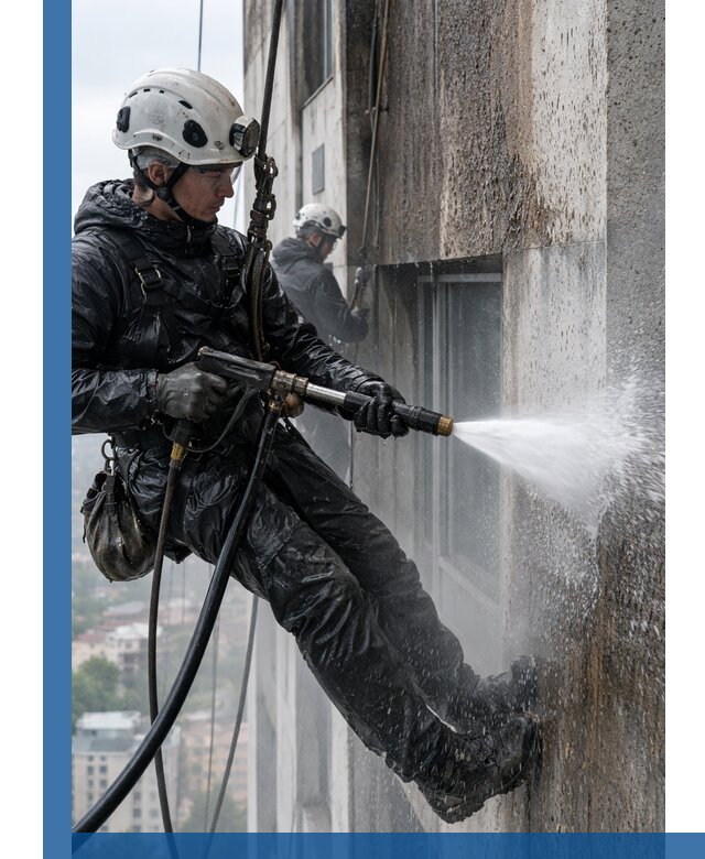 Гидроструйная очистка фасадов и конструкций в Мытищах