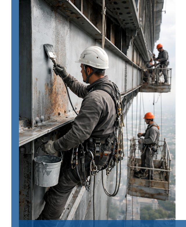 Покраска металлоконструкций на высоте в Мытищах профессионально