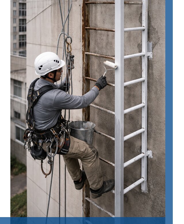 Покраска пожарных лестниц в Мытищах от 4570 р. | ВЫСОТНИК-Мтщ