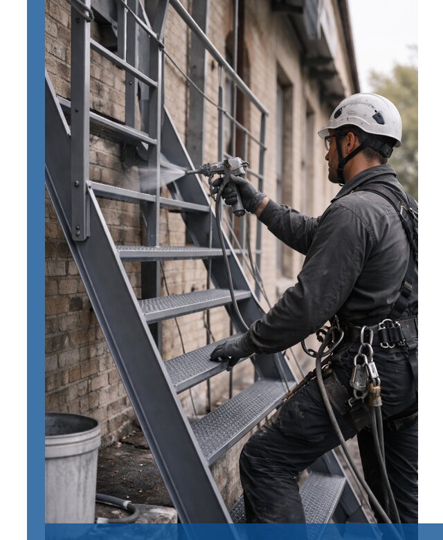 Покраска и антикоррозионная защита пожарных лестниц в Мытищах