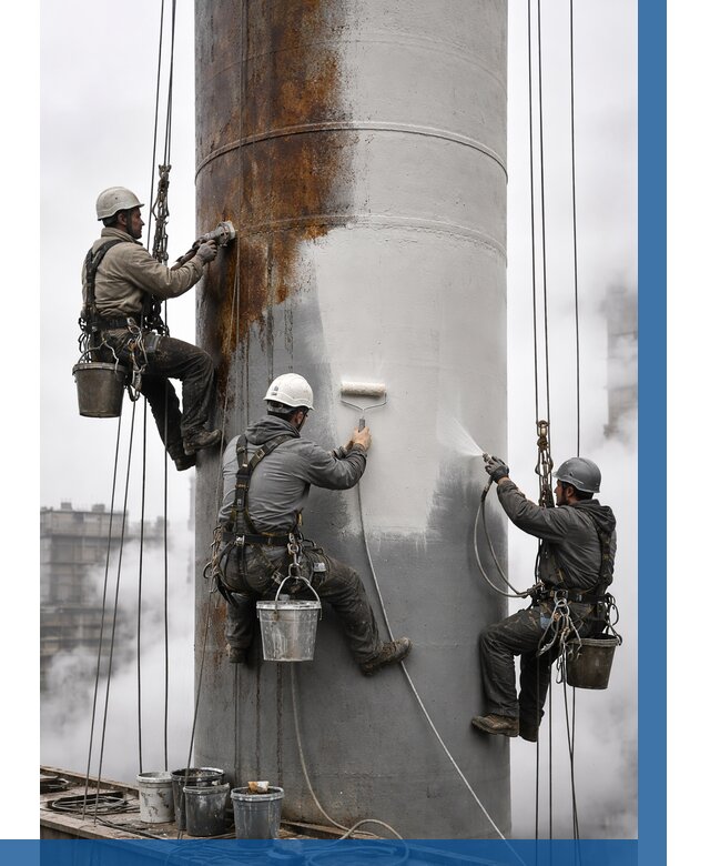 Покраска дымовых труб в Мытищах от 8632 р. | ВЫСОТНИК-Мтщ