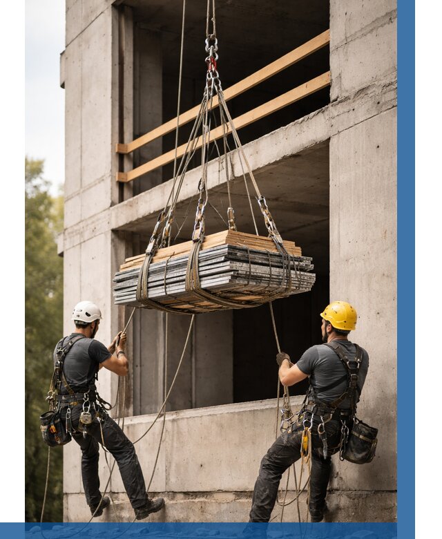 Подъем материала на этаж веревками в Мытищах от 1523 р. | ВЫСОТНИК-Мтщ