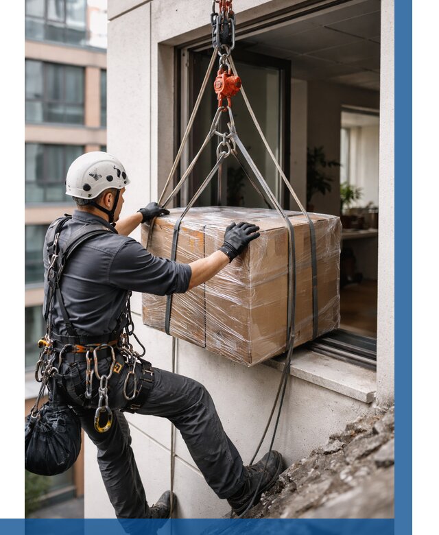 Подъем груза через окно в Мытищах от 4570 р. | ВЫСОТНИК-Мтщ