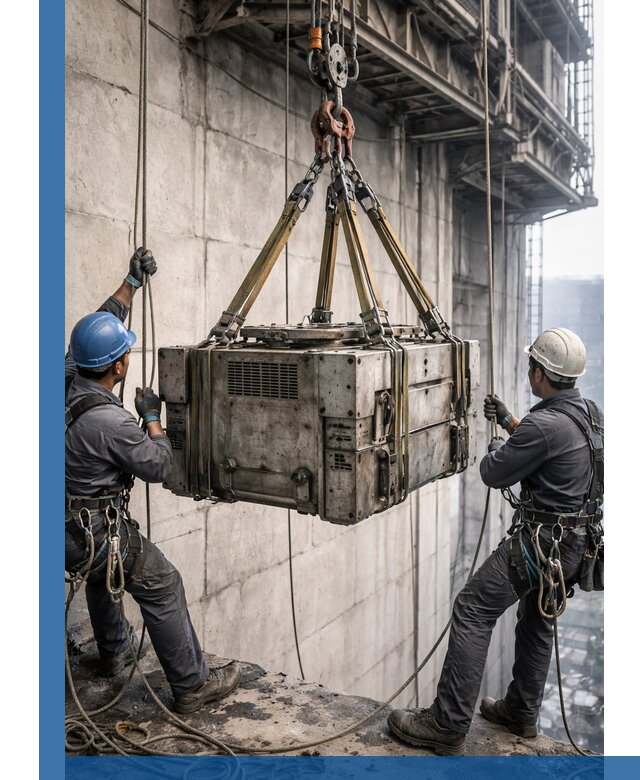 Такелажные работы на высоте, подъем и монтаж грузов в Мытищах