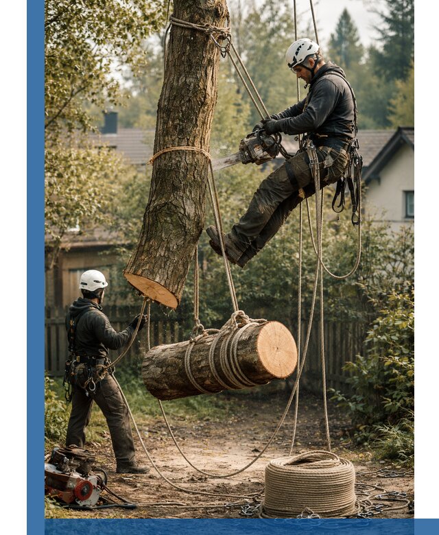 Валка деревьев частями в Мытищах, безопасно и аккуратно