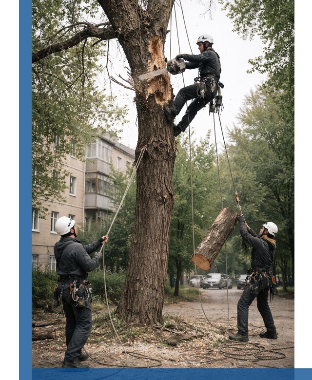 Срочное удаление аварийных деревьев в Мытищах с гарантией безопасности