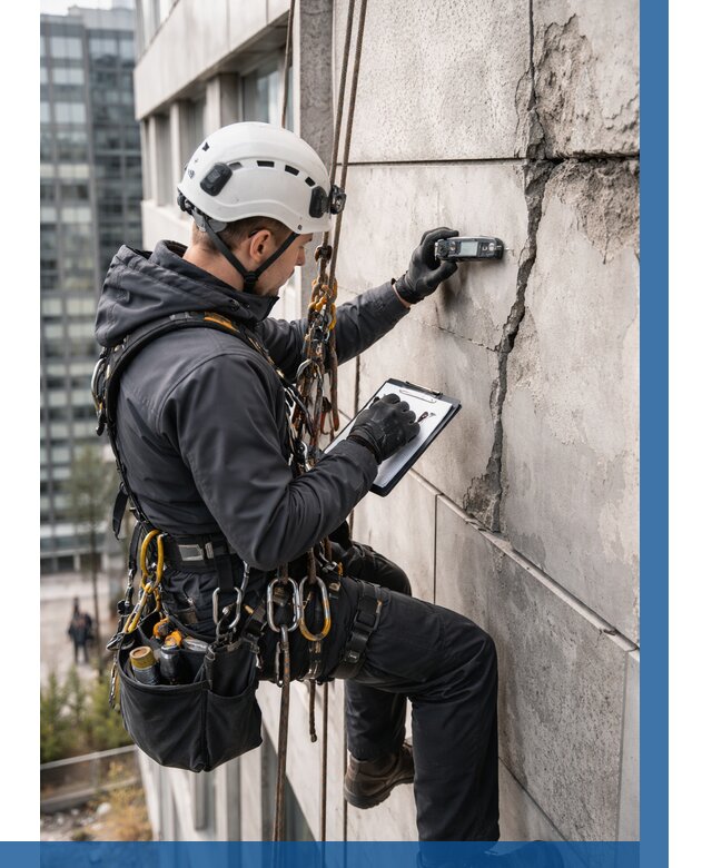 Обследование фасада альпинистами в Мытищах от 122 р. | ВЫСОТНИК-Мтщ