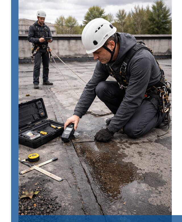 Обследование кровли на протечки и выявление дефектов в Мытищах