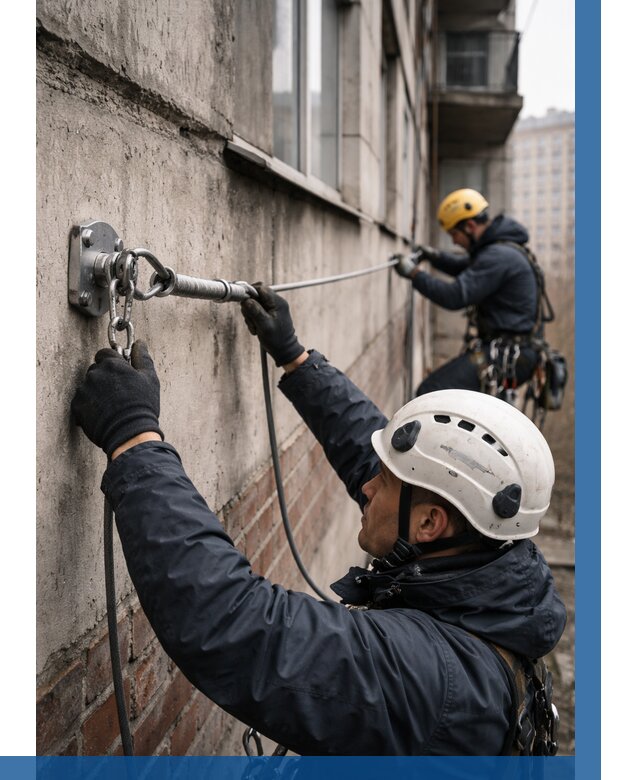 Монтаж анкерных линий в Мытищах от 3047 р. | ВЫСОТНИК-Мтщ