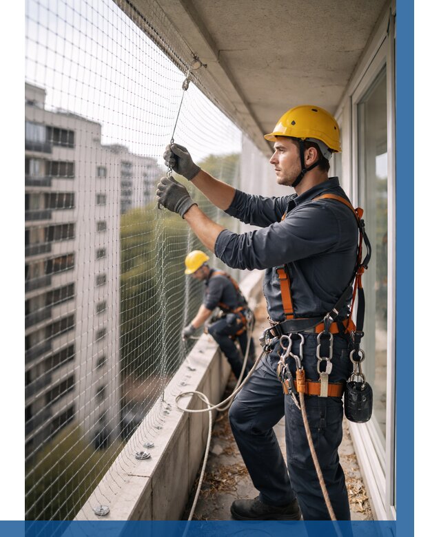 Монтаж сетки от птиц в Мытищах от 4570 р. | ВЫСОТНИК-Мтщ