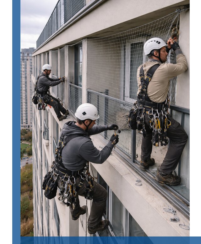 Профессиональный монтаж защитной сетки от птиц в Мытищах