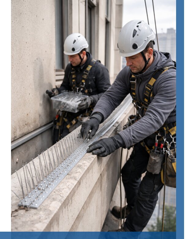 Установка шипов от птиц в Мытищах от 863 р. | ВЫСОТНИК-Мтщ